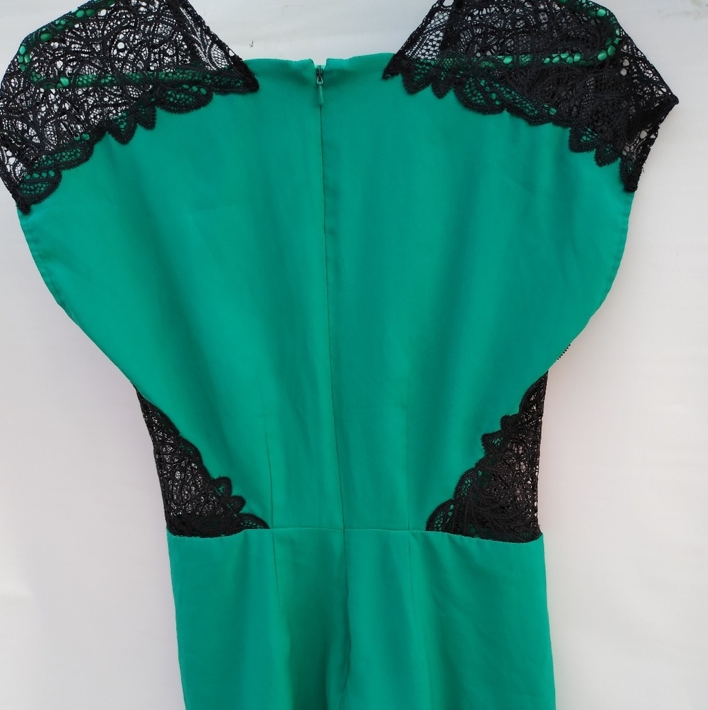 Turquoise and black Bebe romper